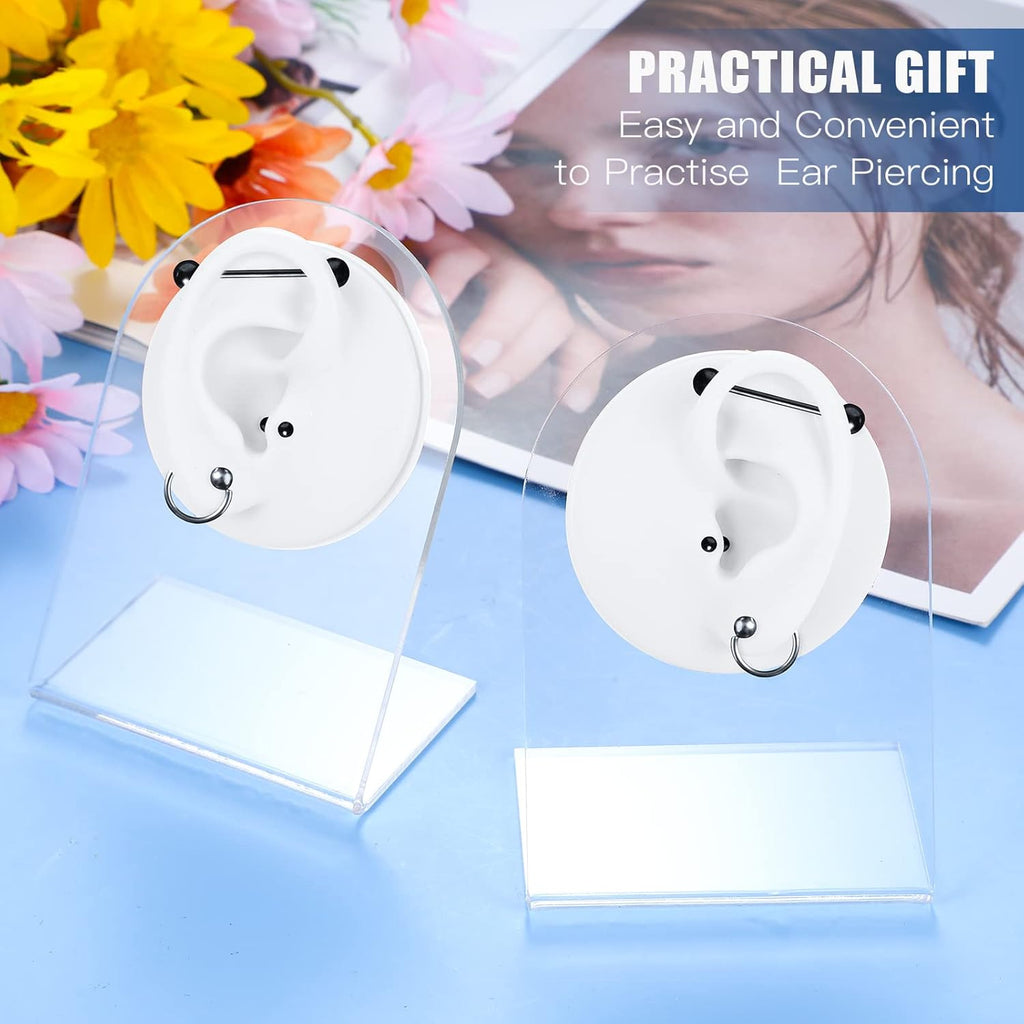 Buy now Cindeer Silicone Ear Model 2-Piece Set â€“ Flexible Reusable Fake Ear Mold with Acrylic Stand | Jewelry Display & Piercing Practice Tool (White) at indiglob india