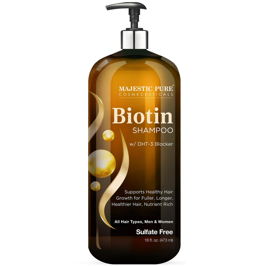 Majestic Pure Apple Cider Vinegar Shampoo, Sulfate Free - 16 Fl Oz | Ideal for daily hair cleansing, scalp care, frizz control, and maintaining soft, healthy-looking hair