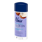 Nair Sensitive Formula Glide On Hair Removal Cream, 3.3 Oz | Sensitive Formula, Leg & Underarms Hair Removal, Hands-Free Applicator, Dermatologist-Tested, Coconut Oil & Vitamin E