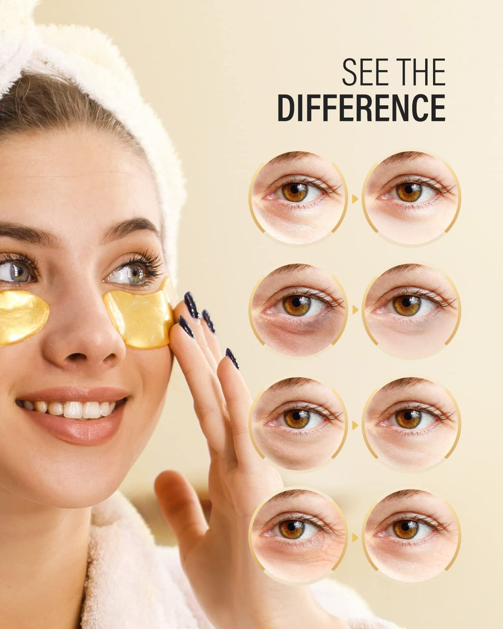 Buy now 24k Gold Under Eye Patches (30 Pairs), Eye Mask, Collagen Skin Care Products, Eye Patches for Puffy Eyes, Eye Masks for Dark Circles and Puffiness. at indiglob india