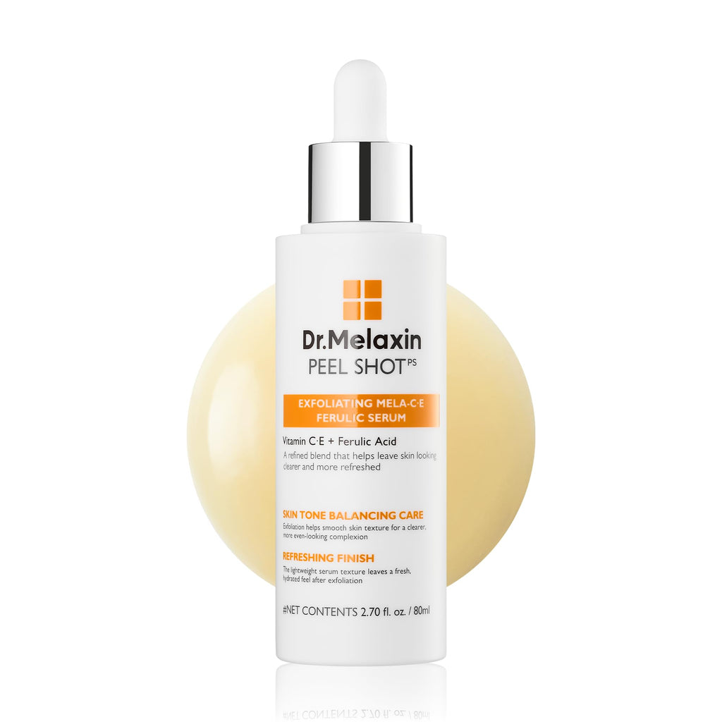 Dr.Melaxin Peel Shot Black Rice Exfoliating Ampoule, Face Exfoliator with AHA BHA Niacinamide Rice Bran Water, Blackhead Remover, Pore Minimizer, Brightening Glass Skin Serum, Korean Skin Care, 2.7 oz
