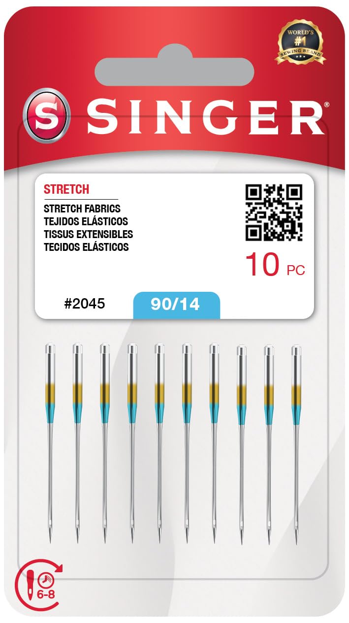 SINGER 10-Pack Stretch 2045 Sewing Machine Needles, Size 90/14