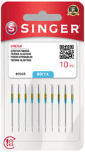 SINGER 10-Pack Stretch 2045 Sewing Machine Needles, Size 90/14