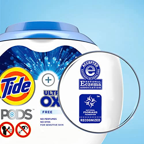Buy now Tide PODS Ultra Oxi Free and Gentle Laundry Detergent Packs, 57 Count, Hypoallergenic Laundry Detergent Pods at indiglob india