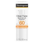 Buy now Neutrogena Clear Face Serum Sunscreen with Green Tea, Broad Spectrum SPF 60, Non-Comedogenic Face Sunscreen for Lightweight UVA/UVB Protection, Oxybenzone- & Fragrance-Free, 1.7 fl. oz at indiglob india