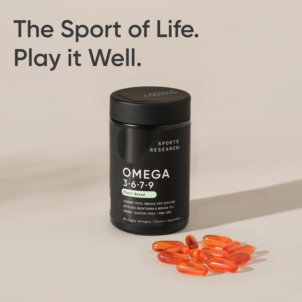 Sports Research® Vegan Omega 3·6·7·9 Complex 1635mg, 90 Count Plantgels™