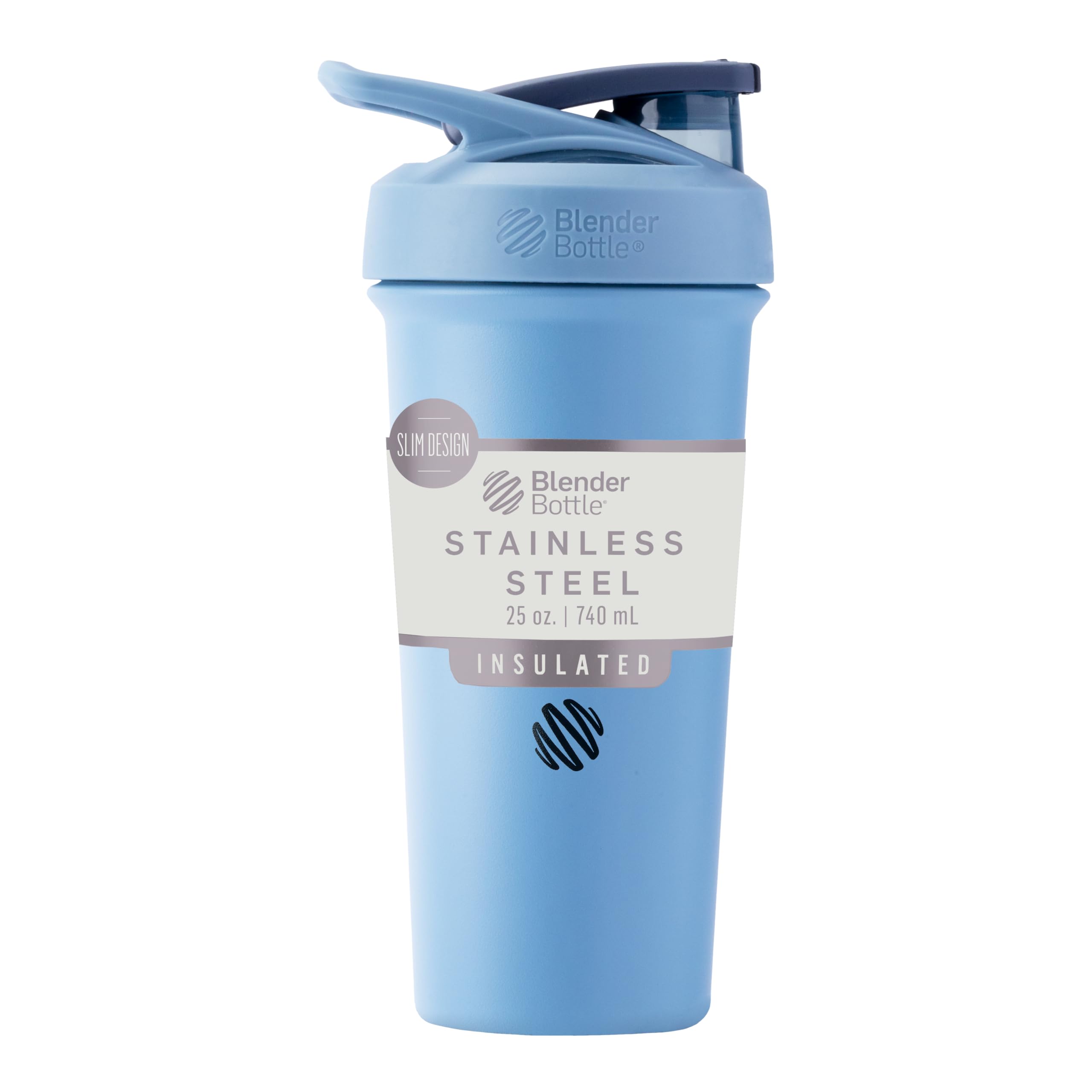 Buy now BlenderBottle Strada Shaker Cup Insulated Stainless Steel Water Bottle with Wire Whisk, 24-Ounce, Black at indiglob india