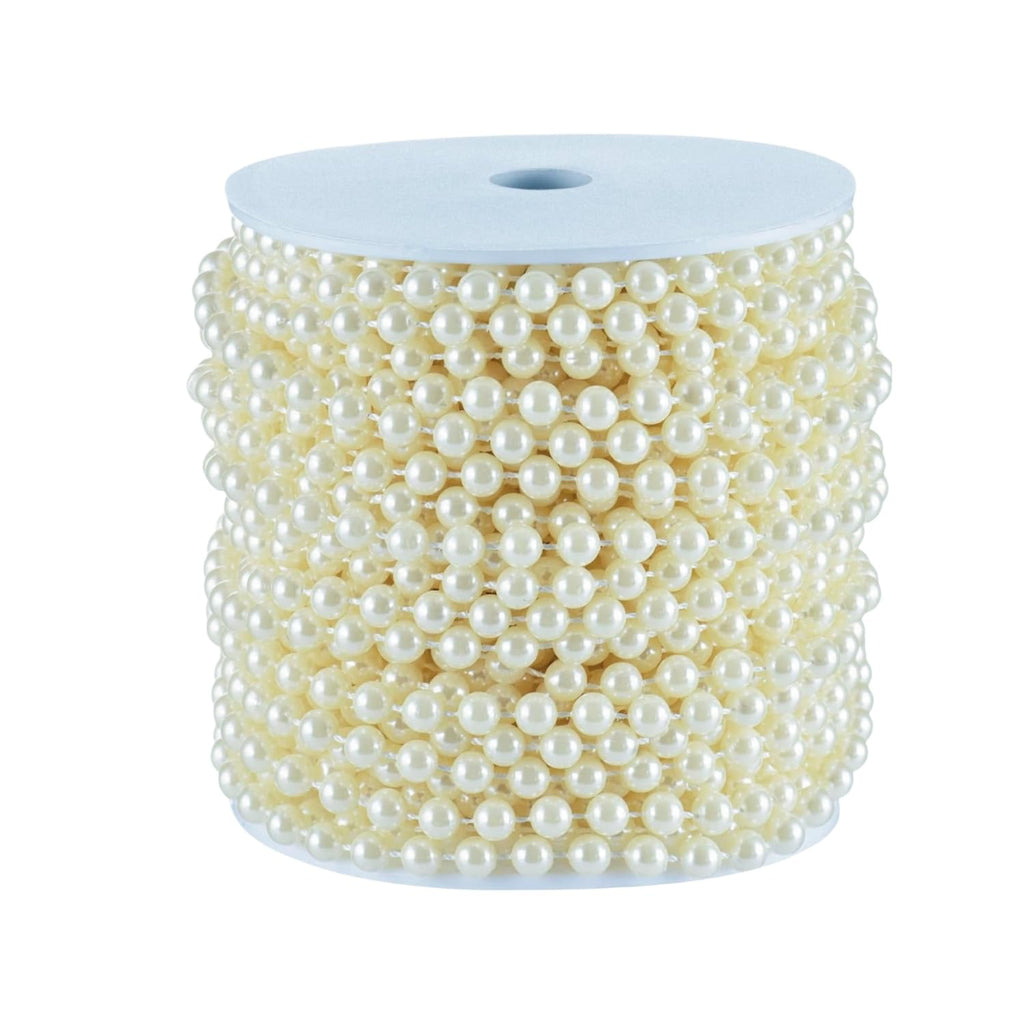 Buy now B&S FEEL 5mm Faux Pearl Beads Garland Pearl Bead Roll Strand for Wedding Party Decoration, 99 Feet Roll (Ivory) at indiglob india