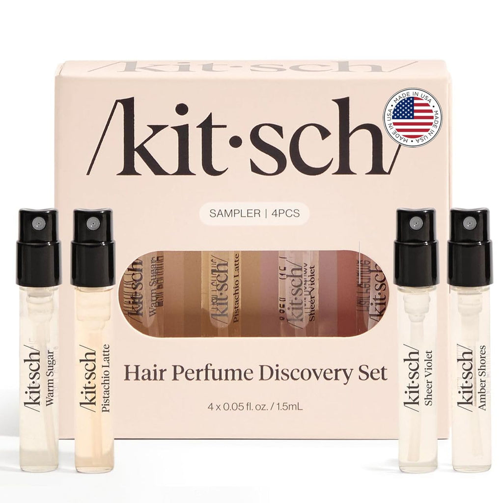Buy now Kitsch Hair Perfume For Women (Discovery Set) - Pistachio Latte, Warm Sugar, Sheer Violet & Amber Waves - Patented Odor-Eliminating Technology, Hair Spray and Body Mist - 4 x 1.5mL at indiglob india