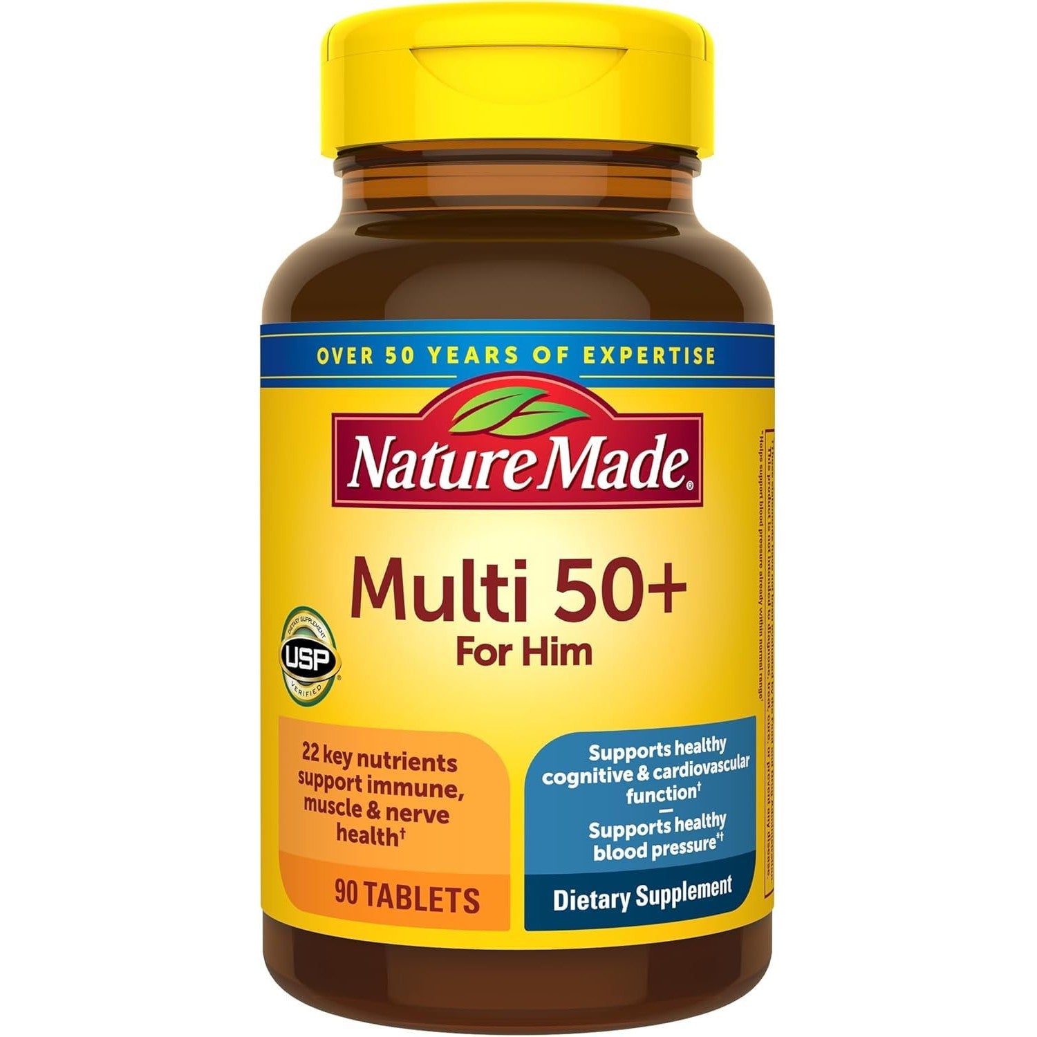 Nature Made Multi for Him 50+ Dietary Supplement Tablets 90 ea (Pack of 2)