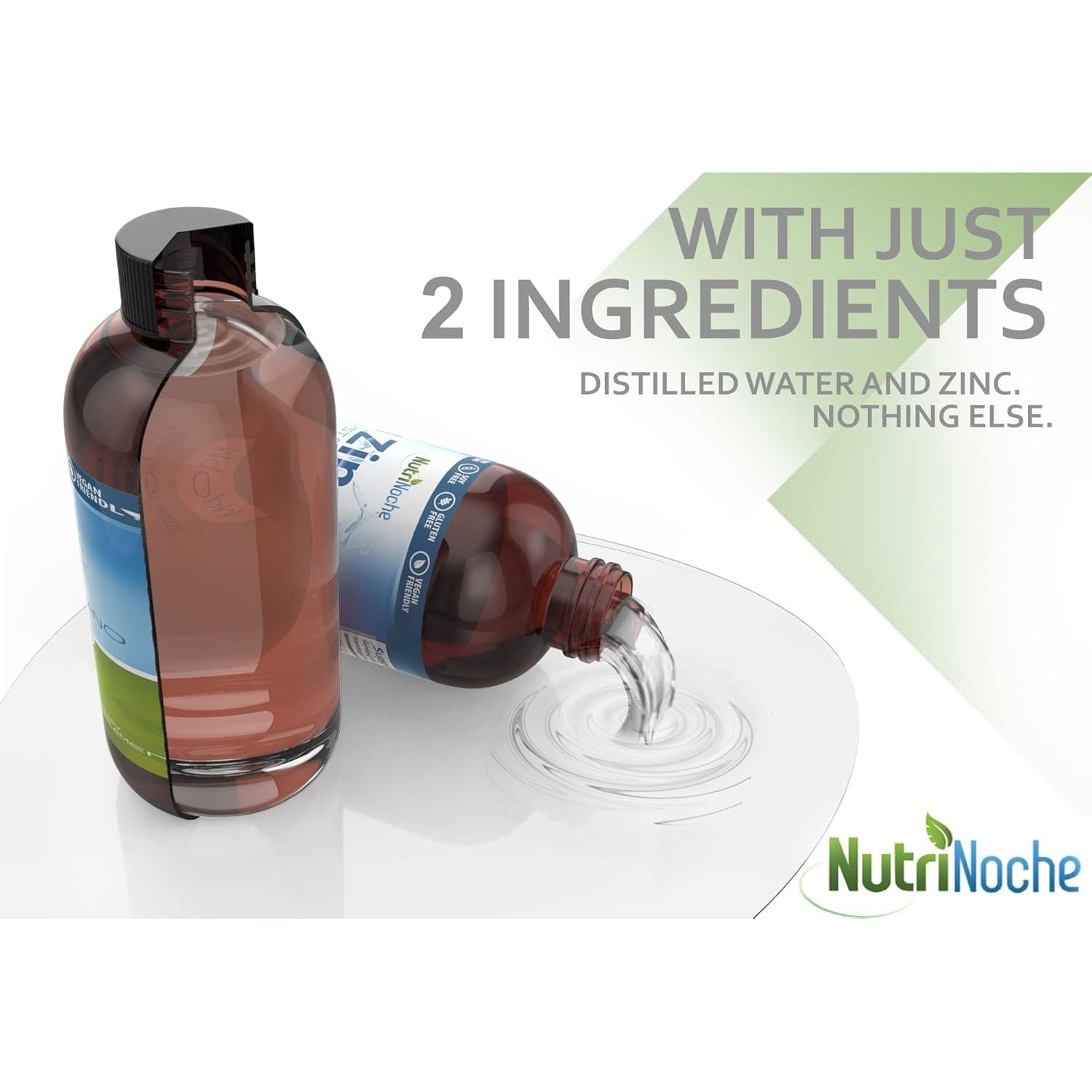 Buy now Liquid Zinc Supplement by Nutrinoche: Organic Liquid Drops - Ionic Zinc and Picolinate Alternative - 99.99% Ultra Pure Crystalline Nano Particles - for Adults and Children - (8 oz) at indiglob india