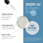 Designs for Health Hi-Po Emulsi Vitamin D Drops - Liquid Vitamin D 2000 IU, Highly Concentrated Vitamin D3 - Bone Health + Immune Support Supplement - 2000 IU Per Drop (1000 Servings / 1 Ounce)