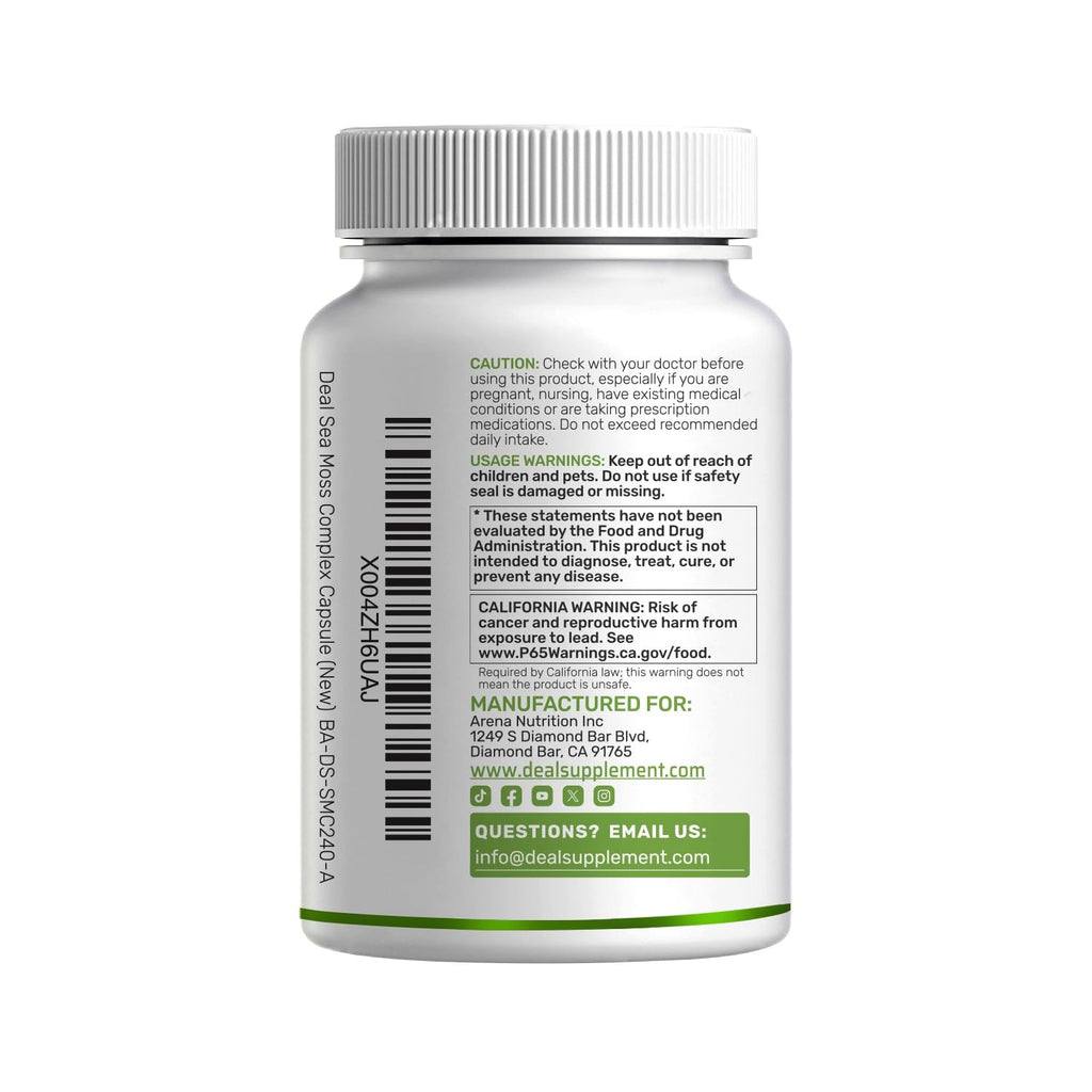 DEAL SUPPLEMENT 14-in-1 Irish Sea Moss Complex, 240 Veggie Capsules