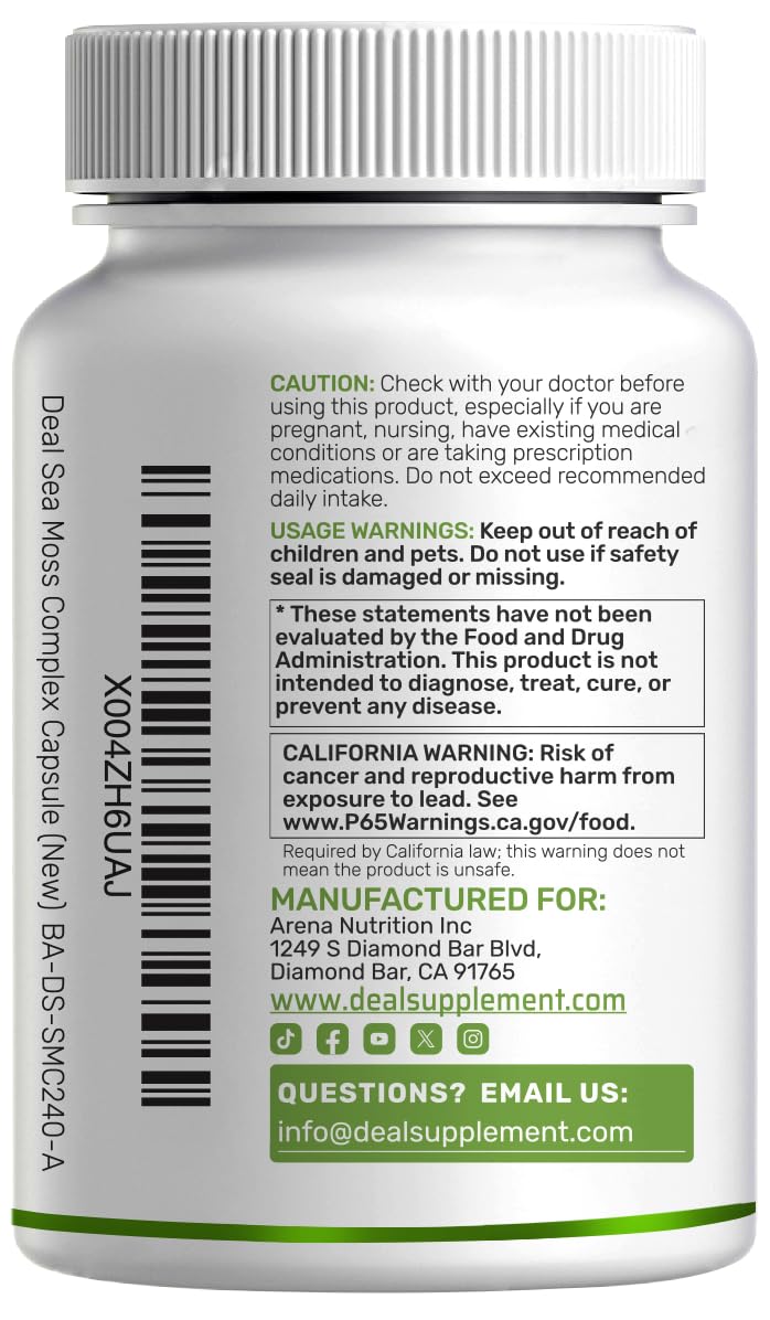 DEAL SUPPLEMENT 14-in-1 Irish Sea Moss Complex, 240 Veggie Capsules