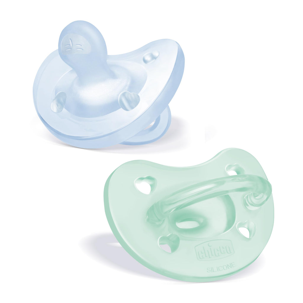 Buy now Chicco PhysioForma Silicone Orthodontic Pacifier, 0-6m | 100% Soft Silicone | Supports Breathing & Oral Development | Satin-Textured Nipple | Includes Sterilizing Case | BPA Free | Blue/Green, 2pk at indiglob india
