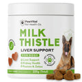 Milk Thistle for Dogs - Max Strength Liver Support Chews, Wild Alaskan Salmon Oil & Curcumin - Kidney Detox & Hepatic Support - Natural Liver Support Chews Made with Real Chicken, Choline & NAC