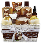 Buy now Gifts For Women Gift Basket for Womenâ€“ 9 Piece Set of Vanilla Coconut Home Spa Set, Luxurious Valentines Day Gifts for Her, Bath and Body Sets Includes Fragrant Lotions, Large Bath Bombs, Coconut Oil at indiglob india