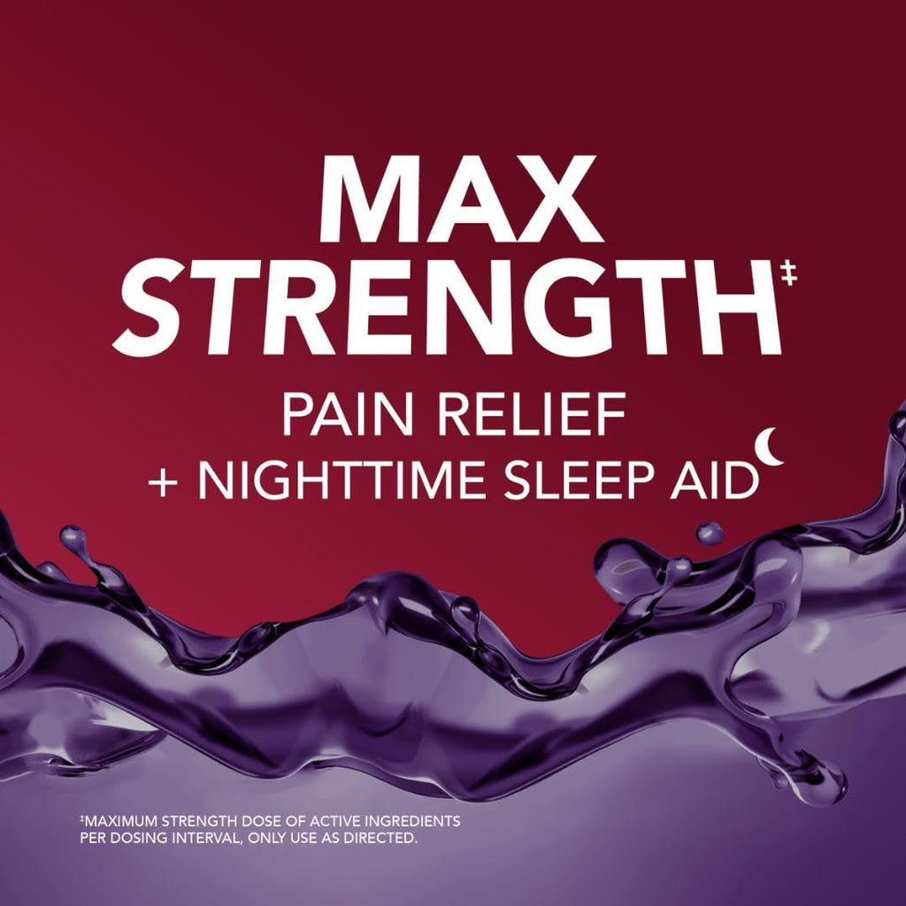Buy now Vicks PainQuil Pain Relief Acetaminophen 1000mg Max Strength Adult Pain Reliever Liquid 12oz, Backache Headache Relief, 1 Nighttime Pain Reliever + Sleep Aid at indiglob india