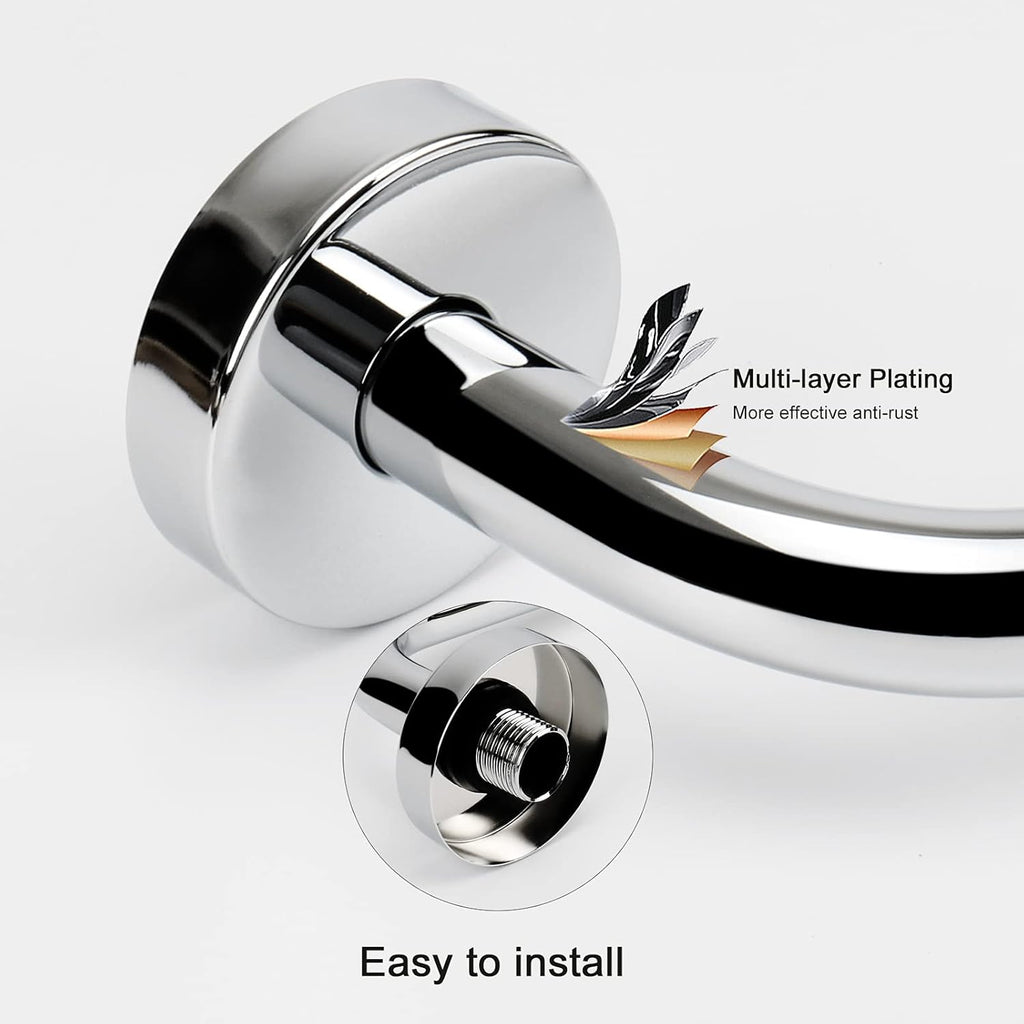 Buy now NearMoon S Shaped Shower Head Riser Arm, Shower Extender Arm with Flange, Standard 1/2" Connection- Bathroom Accessory, 10 Inch (1 Pack, Chrome) at indiglob india