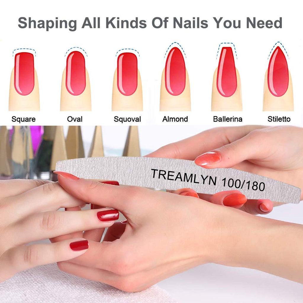 10 Pcs Rough Nail File 100/180 Grit, Heavy Duty Nail Files for Acrylic/Natural Nails, Emery Boards for Nails, Strong Finger Nail Filler, Coarse Nail File for Home and Salon Use