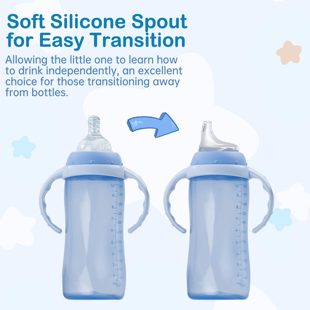 4Pack Replacement Silicone Spout Compatible with NUK, Soft Spout Replacement for NUK Active and Learner Cups, Easy Transition from Bottle to Cup, No Spill for Sippy Cup Nipples