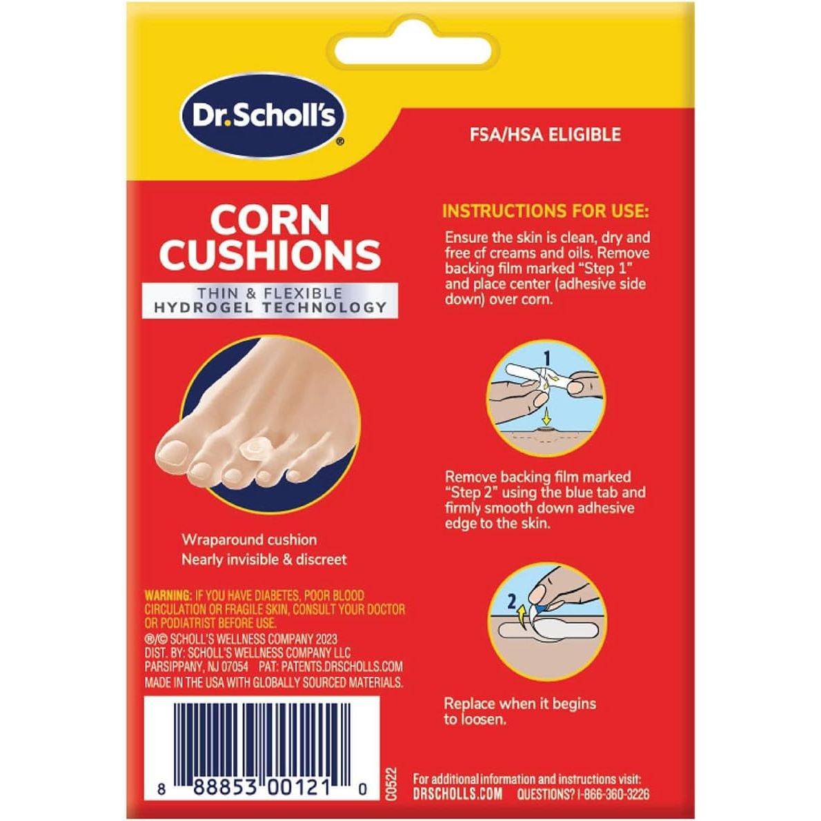 Buy now Dr. Scholl's Corn Cushion with Hydrogel Technology, 6ct // Cushioning Protection Against Shoe Pressure and Friction That Fits Easily in Any Shoe for Immediate and All-Day Pain Relief at indiglob india