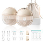 Paruu P16 Pro Wearable Breast Pump, Hands-Free Electric Breast Pump with 160min Battery & Night Light, 4 Modes & 12 Levels, 309mmHg Suction, 24mm Flange, Storage Bag & Dust Cover, 2 Pack (Champagne)