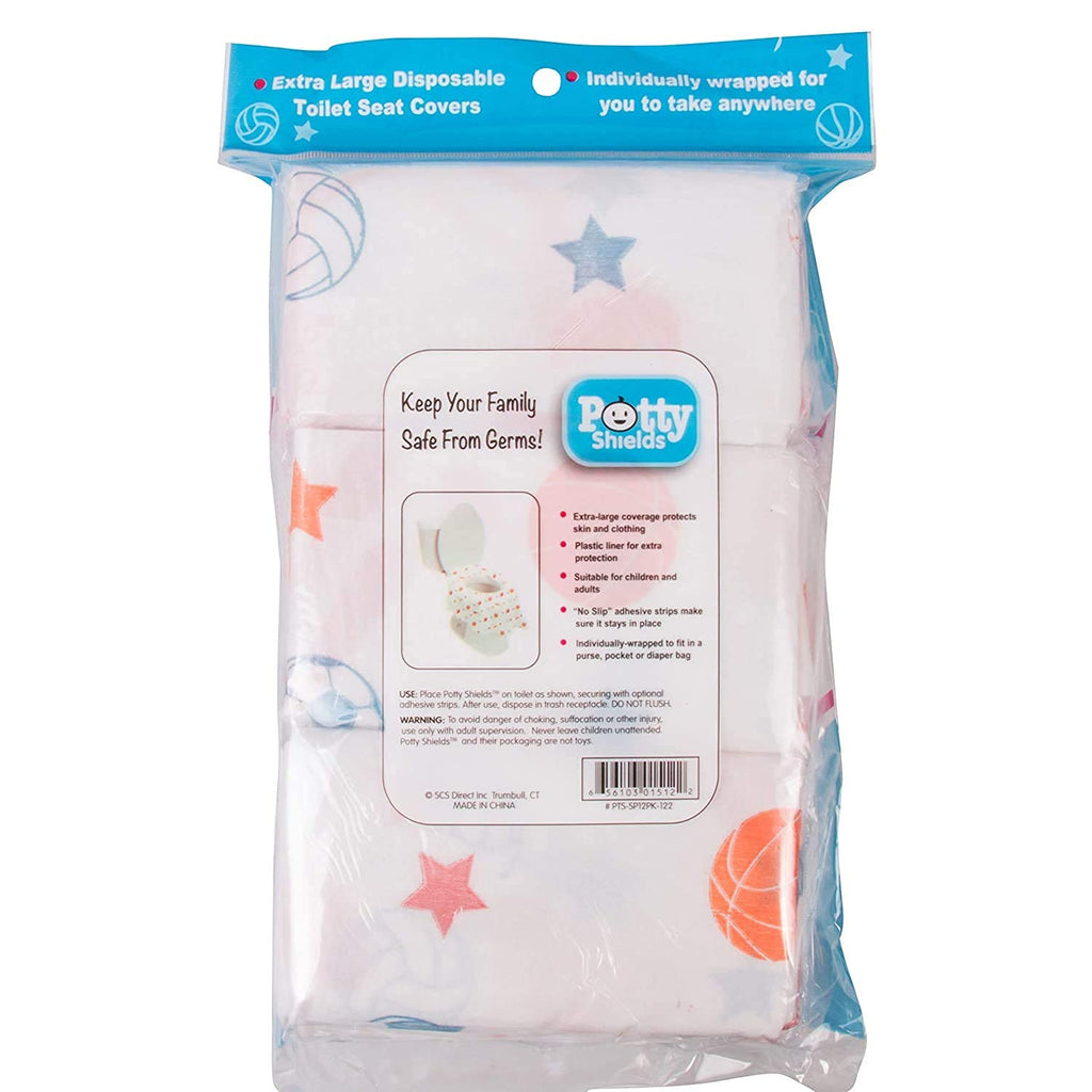 Buy now Toilet Seat Covers Disposable (12 Pack, Sports) - XL Waterproof Toilet Cover for Toddlers, Kids & Adults - Portable & Individually Wrapped for Travel, Potty Training & Public Restrooms at indiglob india
