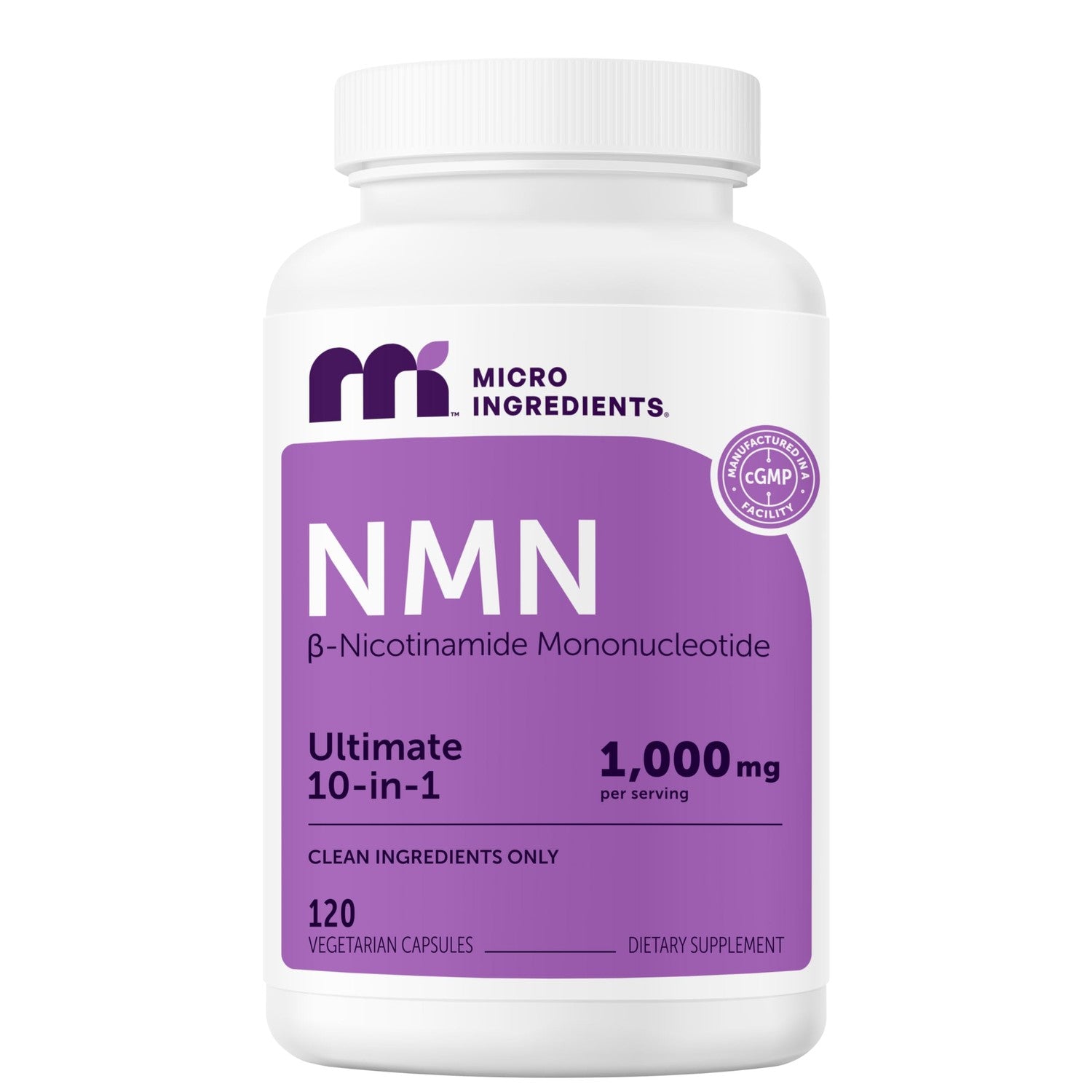 Micro Ingredients NMN Complex 1,000 mg Per Serving, 60 Veggie Capsules | 10-in-1 with Nicotinamide Mononucleotide, Resveratrol, Astaxanthin, TMG & CoQ10. NAD+ Supplement Precursor. Filler Free.