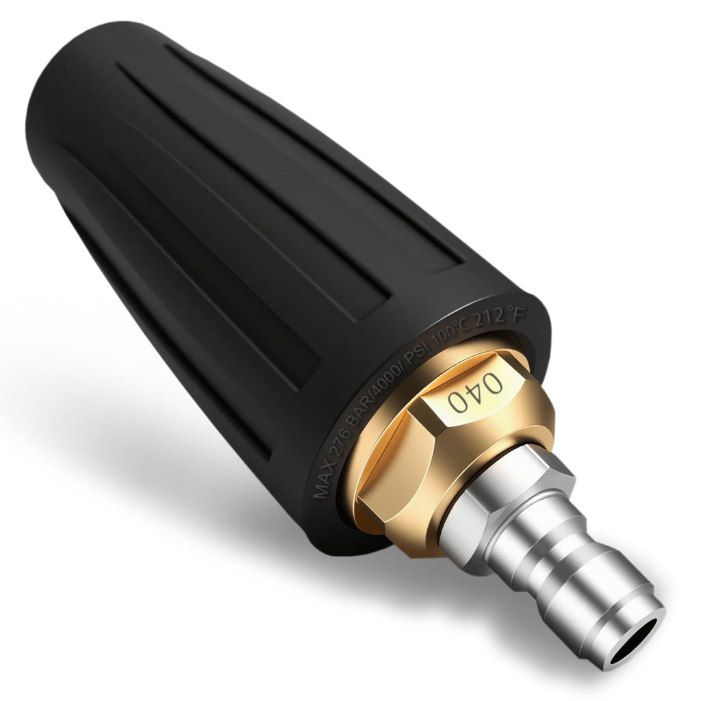Turbo Nozzle Pressure Washer Tips, Max 4000 PSI, Upgrade 360° Rotating Turbo Spray Tips with 1/4" Quick Connector for Cleaning Car, Garden, Concrete Brick, 4.0 GPM 4.0 Orifice