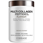 Codeage Multi Collagen Powder, Biotin 10000mcg, Keratin, Unflavored, 11 oz | NSF Certified - Multi collagen peptides, 5 types with biotin 10,000 mcg, keratin and hyaluronic acid, for women and men.