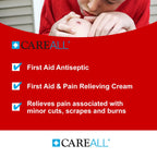CareALL First Aid Burn Relief Cream 0.9g Packets (Pack of 25) Pain Relieving First Aid Cream for Temporary Relief of Pain from Minor Burns, Cuts, and Scrapes. Prevents Infection