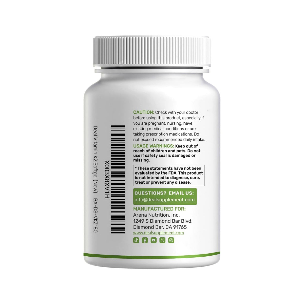 DEAL SUPPLEMENT Vitamin K2 Supplement 600mcg, 180 Coconut Oil Softgels | Full Spectrum High Absorption MK-7 & MK-4 Forms | Bone, Joint, & Immune Support – Non-GMO