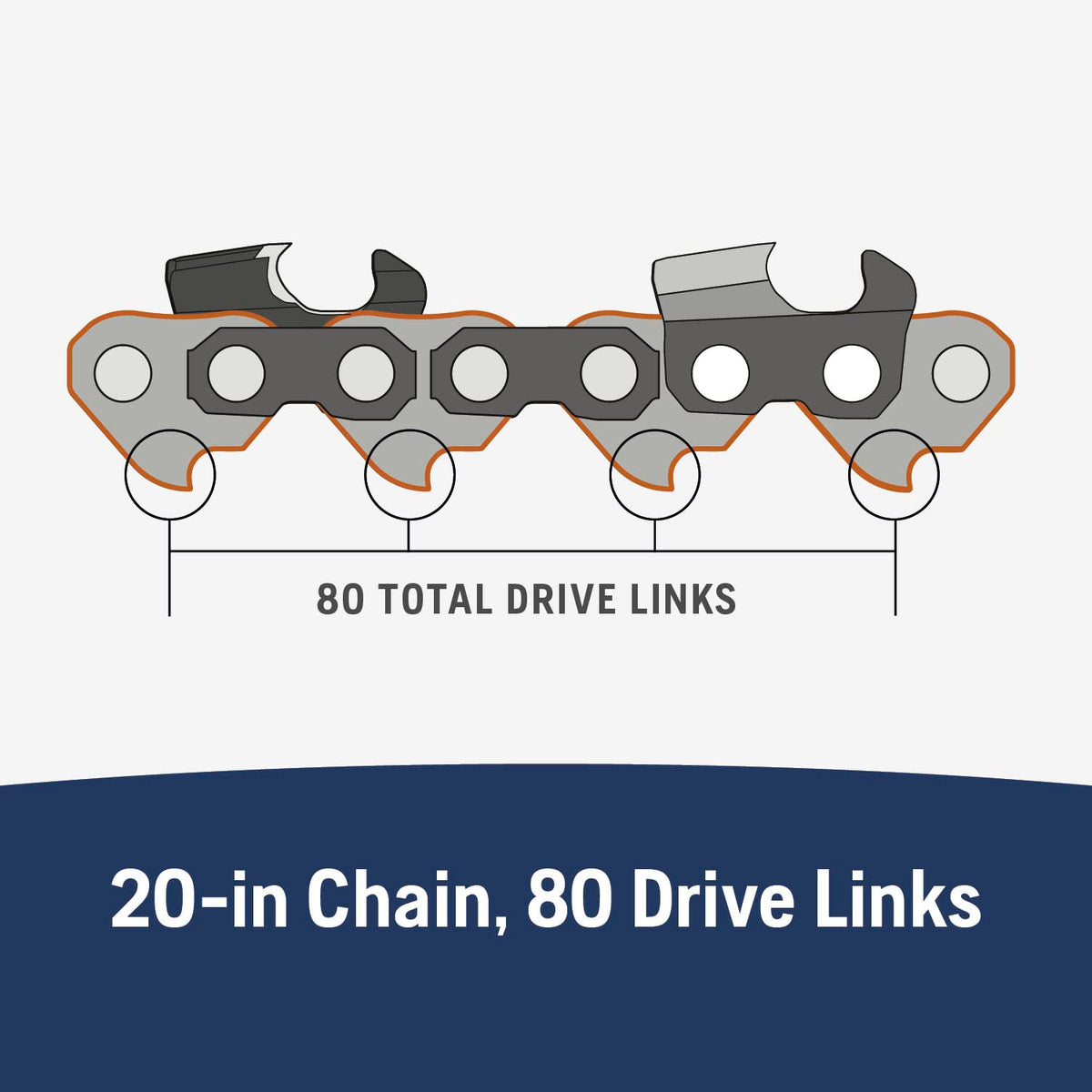 Husqvarna X-Cut SP33G 20 Inch Chainsaw Chain, .325" Pitch, .050" Gauge, 80 Drive Links, Pre-Stretched Chainsaw Blade Replacement with Superior Lubrication and Low Kickback, 581643680