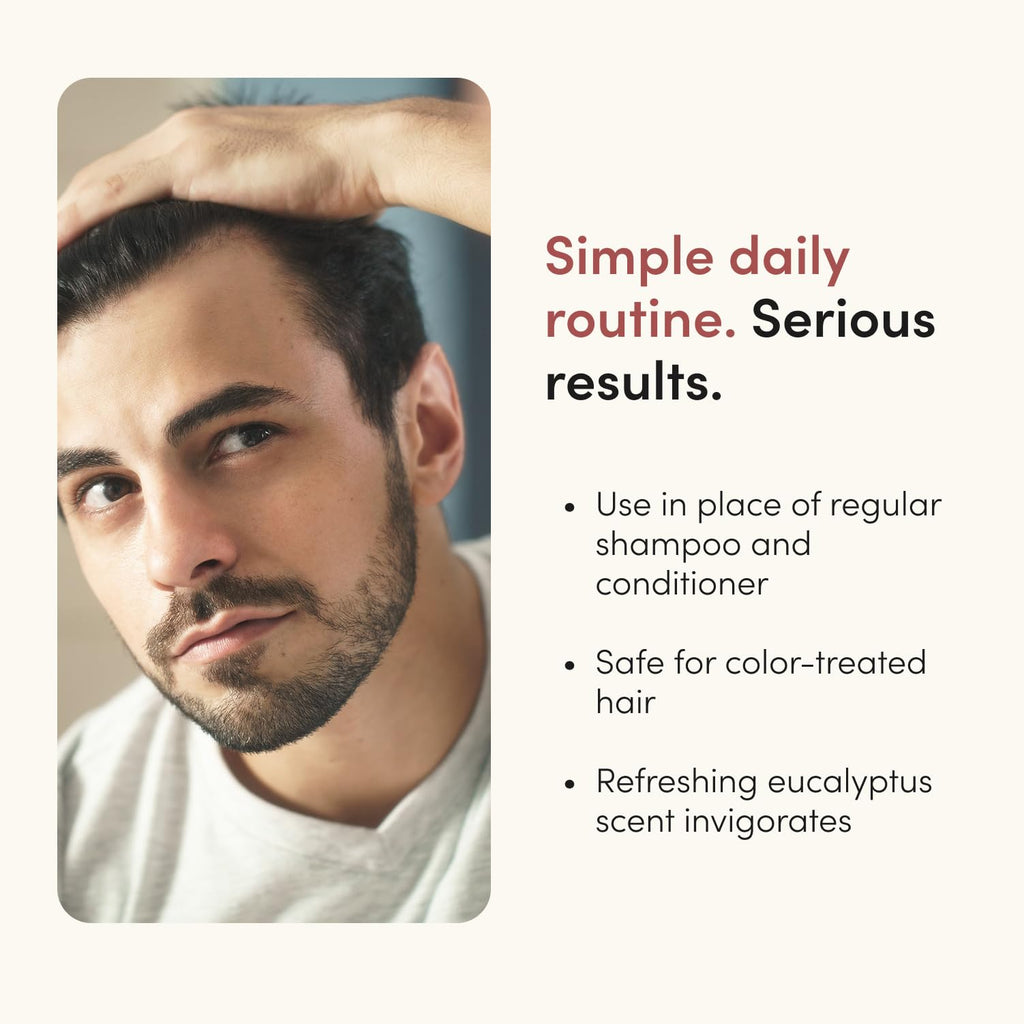 hims Thick Fix Shampoo & Conditioner, Saw Palmetto, Eucalyptus, 6.4 fl oz | Saw Palmetto for Healthy Hair Growth and Thickening, Scalp Cleansing, Vegan, Sulfate-Free, and Cruelty-Free