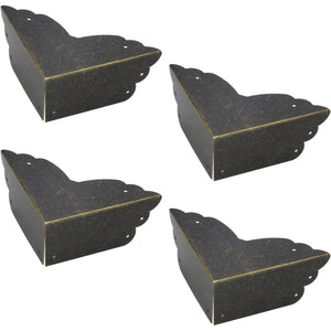 Mcredy Corner Protectors for Furniture,4 Pack Table Corner Protectors Metal Bronze Box Corners Decorative 2.8x2.8x1.2(LxWxH),Side Length 2.8"