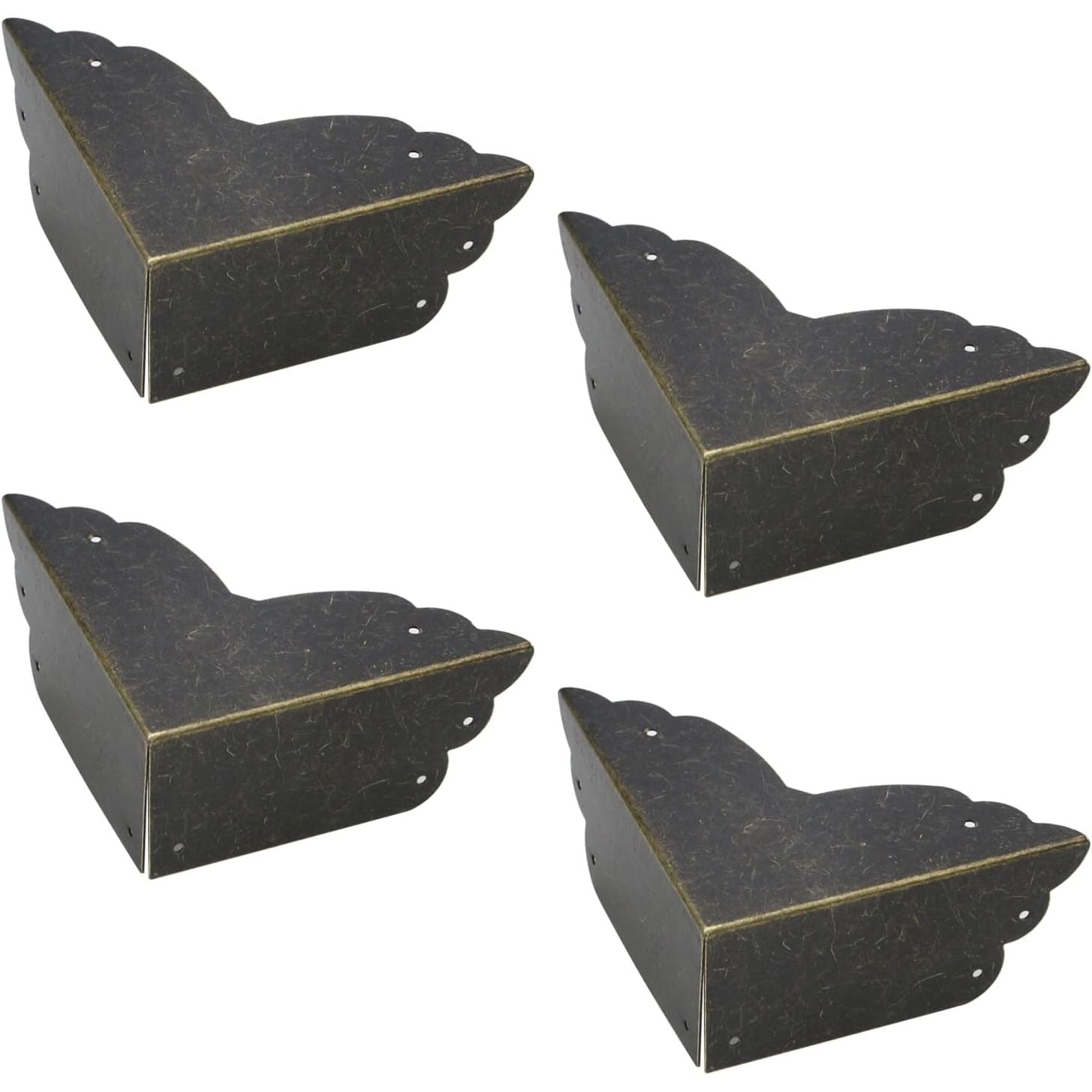 Buy now Mcredy Corner Protectors for Furniture,4 Pack Table Corner Protectors Metal Bronze Box Corners Decorative 2.8x2.8x1.2(LxWxH),Side Length 2.8" at indiglob india