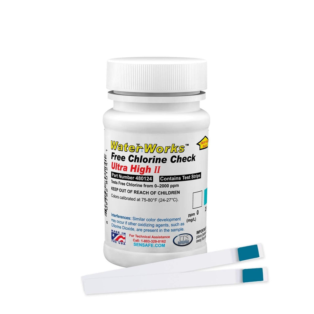 Buy now Industrial Test Systems WaterWorks 480124 Free Chlorine Test Strip, Ultra High II Range, 61 Seconds Test Time, 0-2000ppm Range (Bottle of 50) Test Strip, 480124 at indiglob india