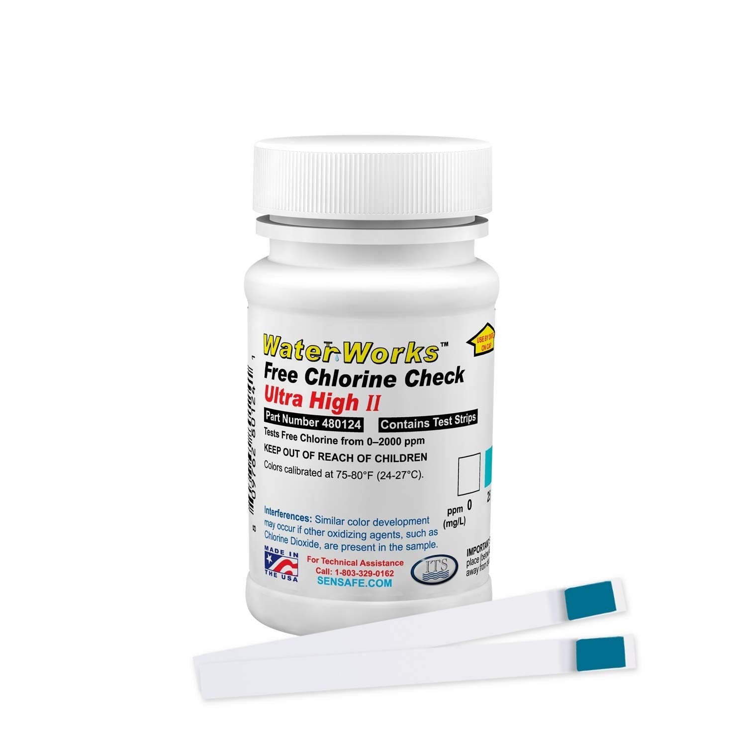 Buy now Industrial Test Systems WaterWorks 480124 Free Chlorine Test Strip, Ultra High II Range, 61 Seconds Test Time, 0-2000ppm Range (Bottle of 50) Test Strip, 480124 at indiglob india