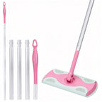 Mop Handle Compatible with Swiffer, Detachable Pink Extra Long Mop Handle for Swiffer