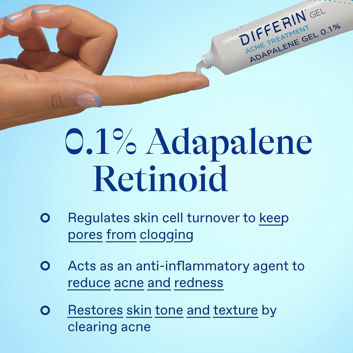 Buy now Differin Acne Treatment Gel, 30 Day Supply, Retinoid Treatment for Face with 0.1% Adapalene, Gentle Skin Care for Acne Prone Sensitive Skin, 15g Tube (Packaging May Vary) at indiglob india