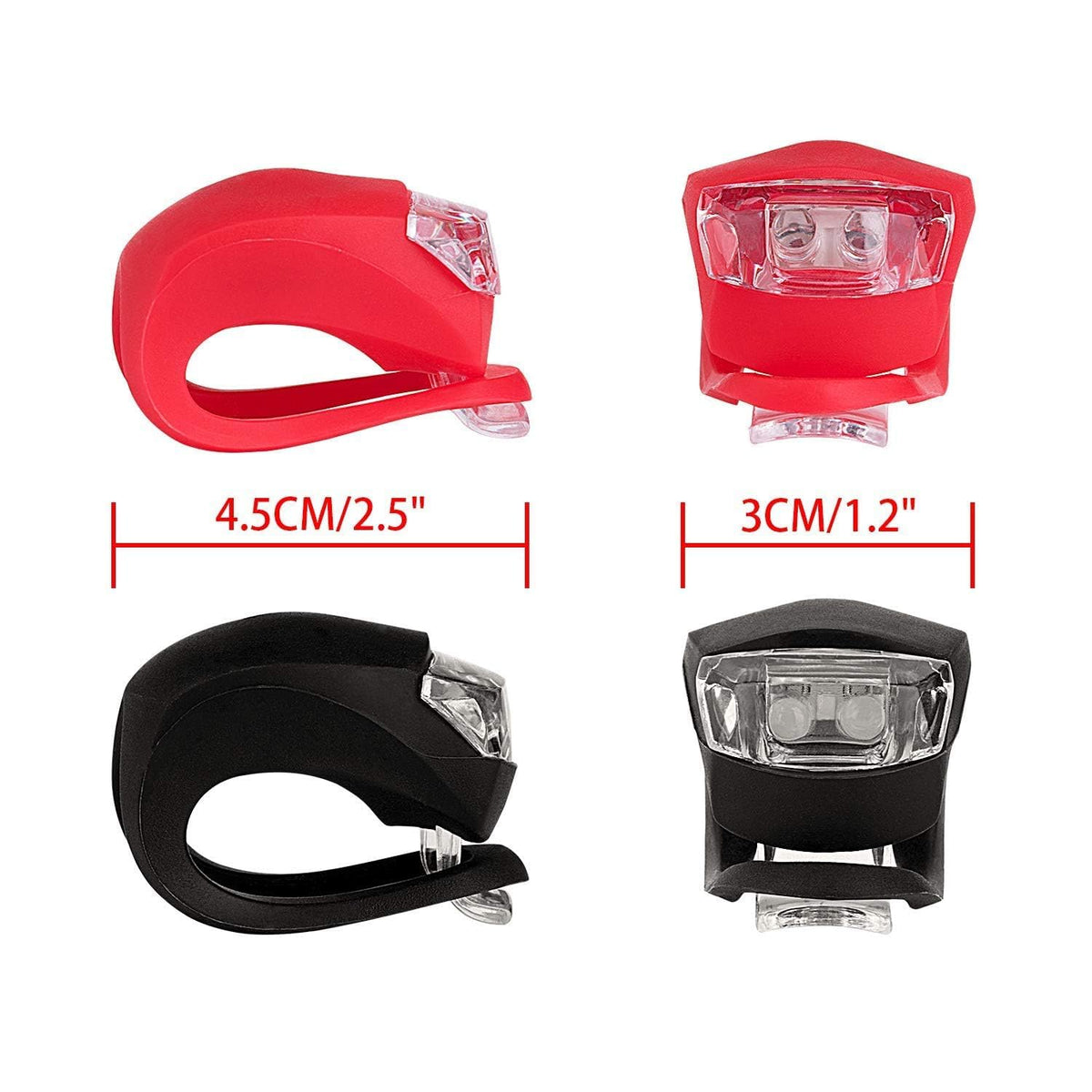 8 Pack Bike Lights, Silicone LED Bicycle Lights Front and Rear, Waterproof
