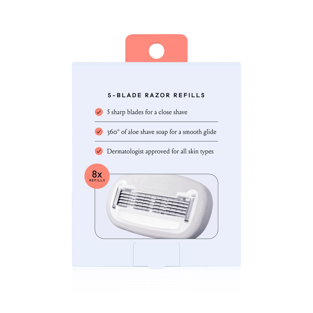 Billie Women’s Razor Refill Blades 5-Blade Cartridges - 8 count | 5 blade razors for women, Sensitive skin, Surrounded by aloe shave soap