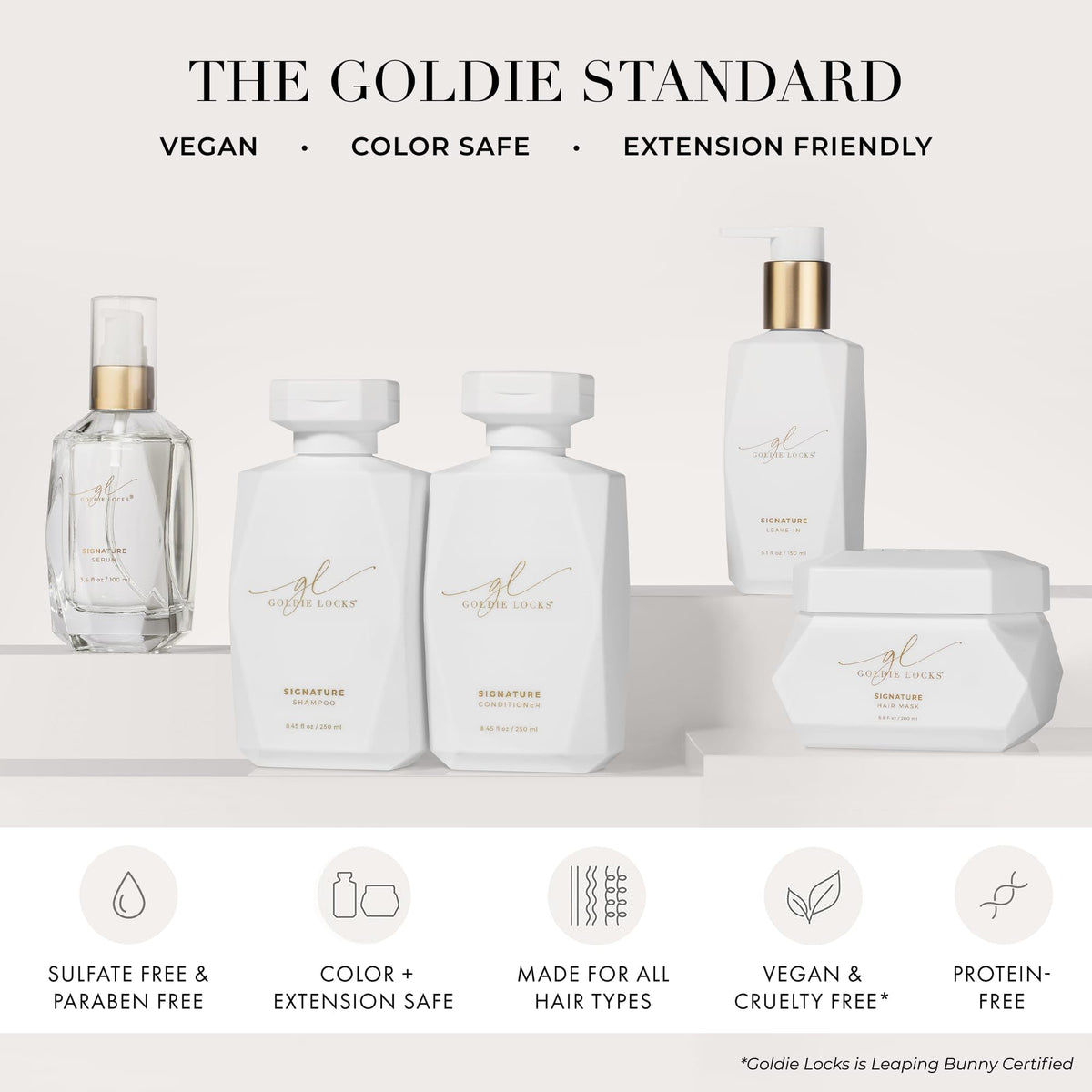 Goldie Locks Signature Leave-In Conditioner - Moisturizes and Controls Frizz - Lightweight Daily Hydration - Safe for Extensions & Color-Treated Hair - Protein-Free - 5.1 fl oz (Packaging May Vary)