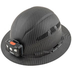 Buy now Klein Tools 60347 Hard Hat, Vented Full Brim, Class C, Premium KARBN Pattern, Rechargeable Lamp, Padded Sweat-Wicking Sweatband, Top Pad at indiglob india