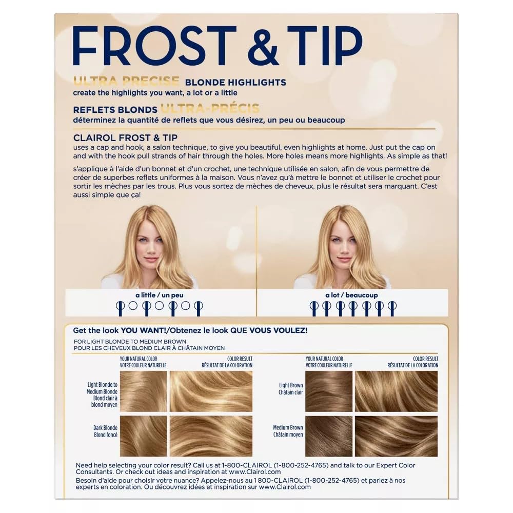 Clairol Nice'n Easy Frost & Tip Hair Dye, Light Blonde to Medium Brown, 1Pk