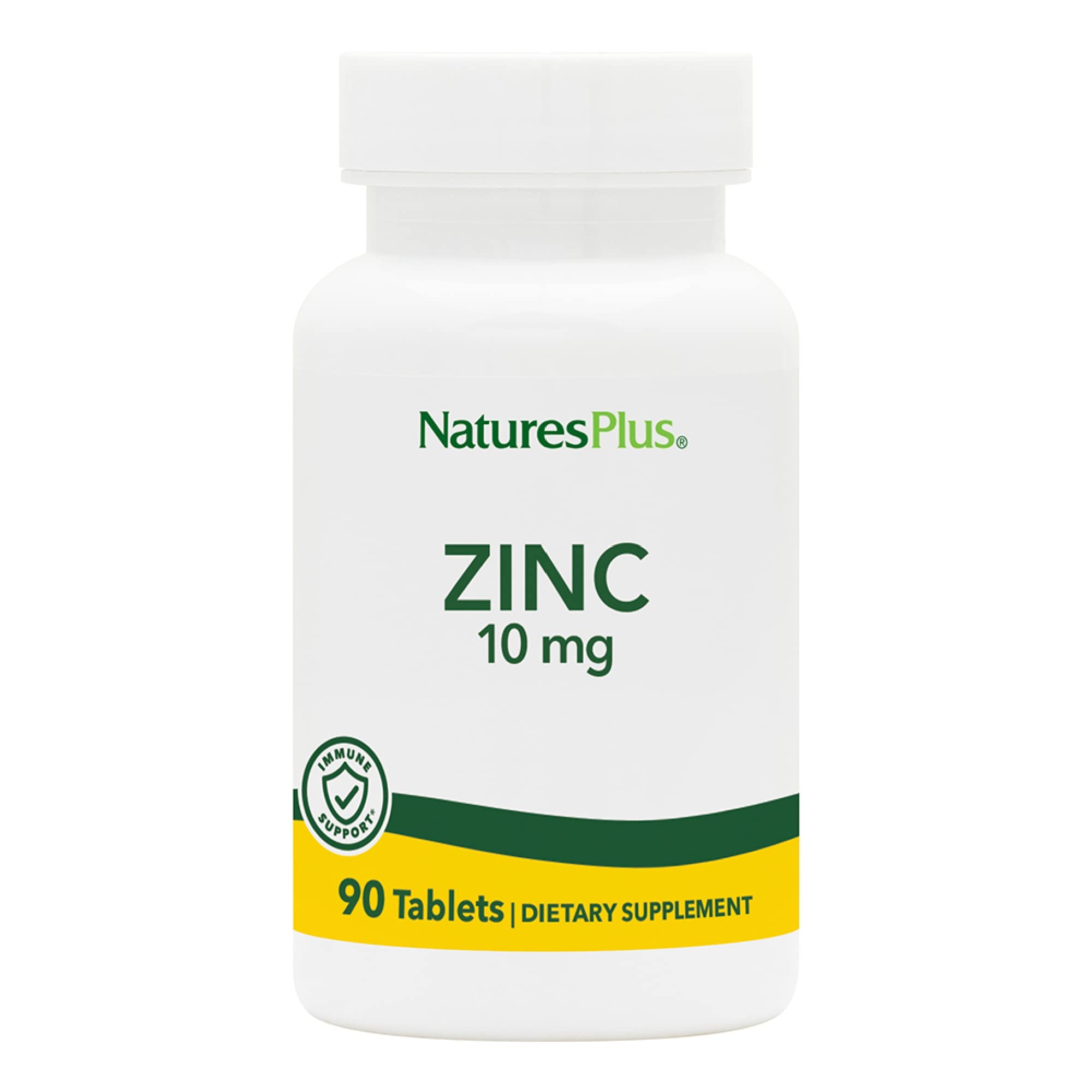 NaturesPlus Zinc - 50 mg, 90 Tablets - Supports Immune Health & Overall Well-Being - High-Potency Amino Acid Chelate Form - Gluten Free, Vegetarian - 90 Servings
