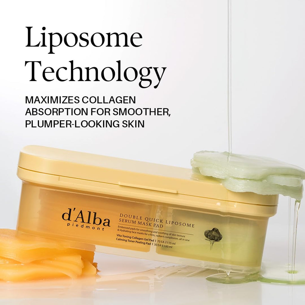 d'alba Piedmont Double Quick Liposome Serum Mask Pad, 70 Gel+30 Peeling Pad