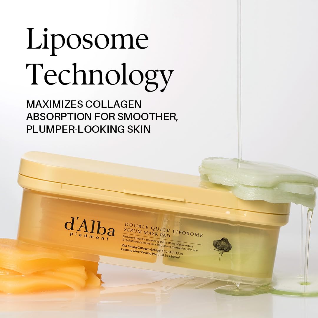 d'alba Piedmont Double Quick Liposome Serum Mask Pad, 70 Gel+30 Peeling Pad