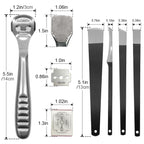 36 Pcs Callus Shaver for Feet Set, (1Stainless Foot File &1 Foot File Heads & 30 Replacement Slices Blades & 4 Pedicure Knife), Professional Callus Remover for Feet Tools for Wet and Dry Feet
